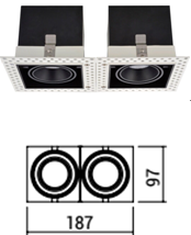 西顿照明LED双头格栅射灯CES842HW-M